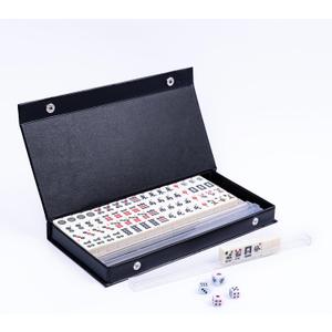 drizzle Numbered Travel Mahjong Mini Set 20mm with Instructions - Portable 146 Tiles for Beginners with 4PCS Racks 2 Pounds Chinese Mah-Jong Game