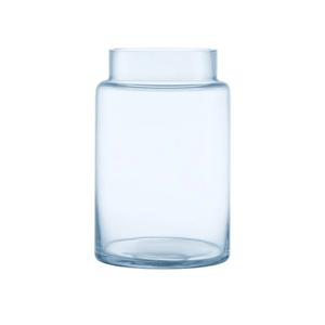 Large Glass Vase, 9 Inch Blue Glass Vase, Large Flower Vases for Bouquet, Tall Wide Mouth Vases for Flowers, Home, Wedding, Living Room, Office Decor