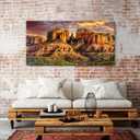 Arizona Wall Art Sedona Cathedral Rock Mountain Wall Decor Nature Sunset Desert Painting Canvas Prints Western Country Landscape Photography Prints Modern Artwork for Office Bedroom Decorations 30x60", 57.8"L x 30"W