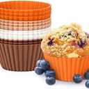 MMmat Silicone Baking Cups, Non-Stick Muffin Liners, 12 Pack Reusable Standard Silicone Round Baking Cups, Food Grade, European Standard LFGB, BPA Free, Dishwasher Safe