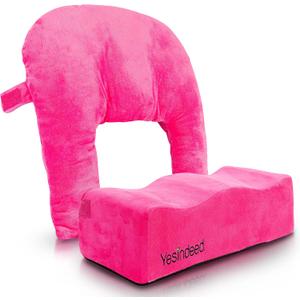YESINDEED Brazilian Butt Lift Pillow + Back Support  Dr. Approved BBL Foam Pillow Set with Carry Bag, Comfortable & Firm Recovery Cushion for Post Surgery Sitting Relief, Lightweight & Portable, Pink