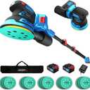 Electric Orbit Sander Kit with 8.2ft Pole,20V Random Hand Sanders 4.0AH,5.0 Inch Variable Cordless Sanders for Wood Working,Sanding
