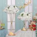 Sziqiqi Gold Wedding Table Centerpiece Tall - 27in Floral Centerpieces for Tables Metal Vases Centros de Mesa para Bodas