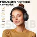 QCY H3 PRO Adaptive ANC Wireless Headphones Over Ear, 50dB Active Noise Cancellation with Multiple Modes, LDAC Hi-Res Wireless Audio, 55H Playtime, Custom EQ via App, Bluetooth 5.4