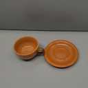 Coffeezone Vintage Design 12 oz Ceramic Latte Art Cappuccino Barista Cup with Saucer (Pumpkin Orange)