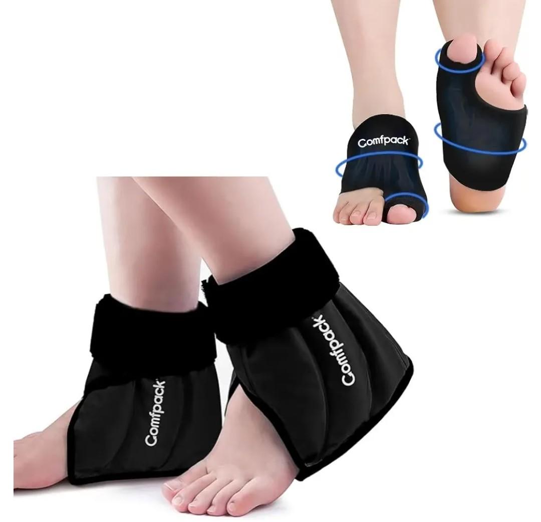 Foot Ice Pack Wraps for Bunion, 2 Packs Forefoot Toe Ice Packs Gel Hot Cold Compress & Ankle Ice Pack Wrap Heel Ice Pack for Pain Relief