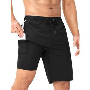 Vogyal Men's Athletic Basketball Shorts - 9" Cool Dry Gym Workout Shorts with Liner and Zipper Pockets size M