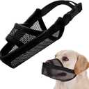 Crazy Felix Nylon Dog Muzzle for Small Medium Large Dogs Poodle Labrador Golden Retriever Doberman, Air Mesh Breathable and Drinkable Pet Muzzle for Anti-Biting Chewing Scavenging(Black,L)