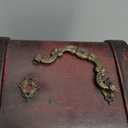 Wood Bottle Box,13.4 x 5.3 x 4.9in Vintage Wooden Box with Lid Decorative Bottle Storage Carrying Case for Desk Organizers