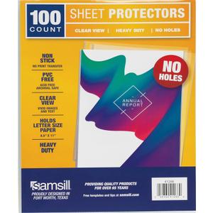 Samsill No Hole Sheet Protectors (100 Pack)