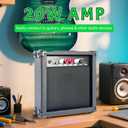 Electric Guitar Amp 20 Watt Amplifier Portable Amp with Headphone Input Gain Powe Including Professional Noise Reduction Cable (Black)