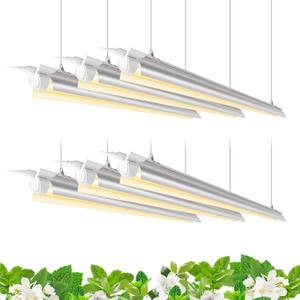 Barrina T8 Grow Light, 252W(6 x 42W, 1400W Equivalent), Full Spectrum, LED Grow Light Strips, T8 Integrated Growing Lamp Fixture, Grow Shop Light, with ON/Off Switch, 4FT 6 Packs, Yellow