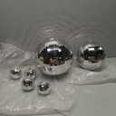 Large Mirror Disco Ball Bright Hanging Disco Ball: 6 Pcs Silver Reflective Mirror Ball - Disco Party 70s Ballroom Dance Music Festivals Decoration (10'', 8'', 3.2'')