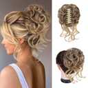 Messy Buns Hair Pieces for Womem Fake Hair Bun Extensions Clip in Ponytail Natural Hair Extensions Hairpieces for Womens (Brown mix Natural Blonde)
