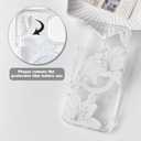 NITITOP Compatible with iPhone 16 Pro Max Case Clear Magnetic Compatible with MagSafe Cute Lily Flowers Floral for Women Girls Hard PC Back Shockproof Protective Phone Cover - White