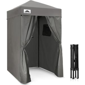 EAGLE PEAK Flex Ultra Compact 4x4 Pop-up Canopy, Sun Shelter, Changing Room, Portable Privacy Canopy Cabana for Pool, Fashion Photoshoots, or Camping, Dark Gray