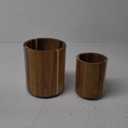 Acacia Wood Utensil Holder for Kitchen Counter, 360 Rotating 7.3"+5.7" Large Cooking Utensil Holder, Kitchen Utensil Crock for Countertop, Farmhouse Kitchen Decor, Spatula Holder Set of 2 (Set of Two)