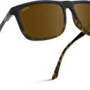 WMP Eyewear - Men's Polarized Flat Top Square Sunglasses (Matte Black Tortoise Frame / Brown Lens)