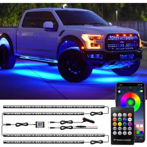 Underglow Kit for Car, Led Underglow Lights with App and Remote Control, 16 Million RGB Colors, 29 Preset Modes, Music & DIY Mode, Under Car Led Lights Exterior for SUVs, Trucks, DC 12V