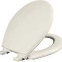 Mayfair Cassel Slow Close Toilet Seat, Easy Clean, Non Slip Premium Wood Seat, Easy Install, Made in USA, Round, Biscuit