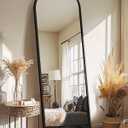Delma Arched Mirror Full Length,Standing Mirror Full Body,Large Floor with Stand for Wall Entryway Door Bedroom Bathroom Living Room 56"L x 15"W