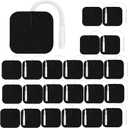 22 PCS 2X 2 Tens Unit Electrode Pads Compatible with Auvon Tens 7000 Muscle Stimulator Machine,Tens Unit Replacement Pad Reuse More Than 35-50 Times with Self Stick and Non-Irritating Designs Black