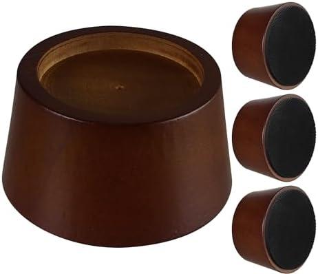 OneDream Wood Bed Furniture Risers Blocks - 2 inch Set of 4 Bed Risers, Heavy Duty Solid Wood Round Risers, Sofa Riser with Non-Slip Pad, Create Storage Space and Easy Cleaning for The Sweeper