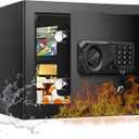 1.2 Cub Small Fireproof Safes for Home, Digital Home Safe Fireproof Waterproof with Programmable Keypad, Spare Keys and Removable Shelf, Fire Safe Box for Document Money Valuables