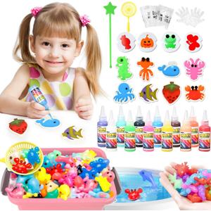 Abifny Magic Water Toy Elf Kit, Aqua Water Fairy Gel 12 Magic Gels Kit 12 Molds Creative Water Pets Squishy Toys for 4 5 6 7 Year Old Kids