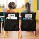 24 Pack 19.5 x 16.5 Inch Student Chair Pockets For Classrooms,Seat Sacks Organizer For K-2 Students To Storage,Chair Back Buddy Pocket With Name Tag Slot, Classroom Must Haves