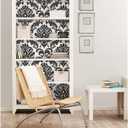 NuWallpaper Ariel Black and White Damask Peel and Stick Wallpaper, Removable Wallpaper, 20.5 in x 18 ft