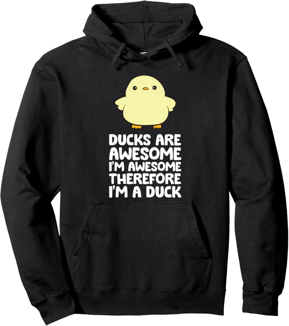 Ducks Are Awesome. I'm Awesome Therefore I'm a Duck Pullover Hoodie (Black, S)