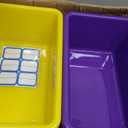 Hoolerry 24 Pcs Plastic Cubby Storage Bins Classroom Cubby Organization with Self Adhesive Labels Bin Small Stackable Storage Containers Toy Book Box for School(14 x 10 x 3 Inch,Colorful)