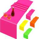 8 Pcs Neon Table Runner Disposable Disco Colorful Glow Supplies for Neon Party Birthday Table Decorations(16 x 47 Inches)