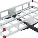 Aluminum Hitch Cargo Carrier, 49.21" x 22.36" x 7.09" Trailer Hitch Cargo Carrier Hitchs Mount Cargos Hitchs Carriers Basket, 500lbs Capacity, Fit 2" Receiver for Suvs Trucks Vans Pickups Camping