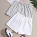 SOLY HUX Girl's Summer Casual Sweat Shorts 2 Packs Elastic Waist Wide Leg Short Pants with Pocket, 12Y