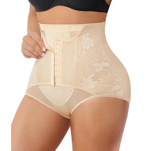 KUMAYES Tummy Control Panties for Women Plus Size Shapewear Short High Waist Butt Lifter Panty Faja Body Shaper Underwear Beige 4XL