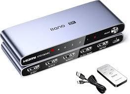 llano HDMI 2.1 Splitter 1 in 2 Out, 8K@60Hz 4K@120Hz/240Hz, HDCP 2.3, HDR10, Dolby Vision, HDMI Splitter for Dual Monitors, PS5, Xbox Series X, Apple TV, Laptop, Projector, Aluminum Alloy Case