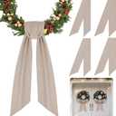 4 Pack Front Door Wreath Blank Sash, Larbeti Burlap Wreath Sashes with 4.7" W56.7" L, Garland Sash Fit for Farmhouse, Wedding, Holiday to Indoor & Outdoor Decorative, for DIY Embroidery(Only Sash)