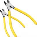 6-In and 5-In 2 PCS Ultra Sharp Compact Wire Cutters with Long Flat Nose Pliers Ideal for Cutting Crafts, Flowers, Plastics, Appliances and Any Clean Cutting Needs Powerful Wire Cutter