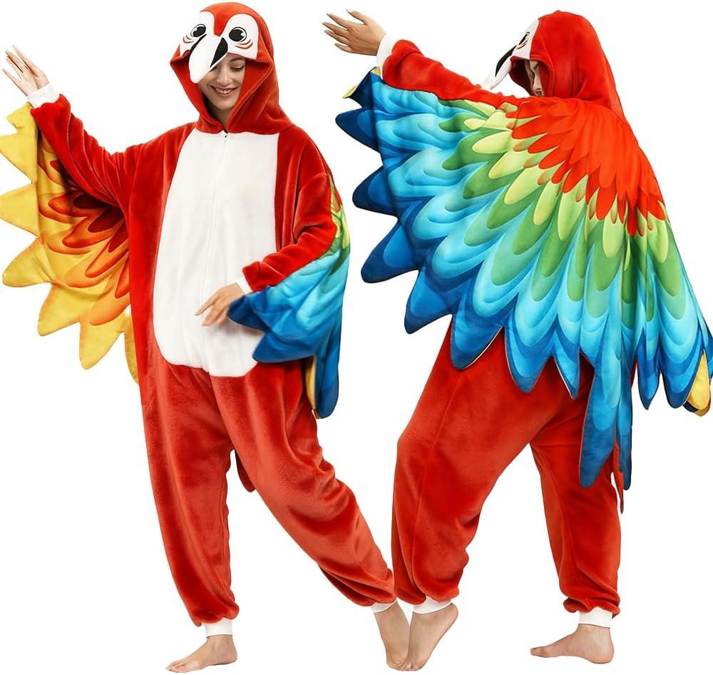 ABPTBAZ Adult Costume Onesie Pajamas Funny Cosplay Halloween Christmas Women men (Red, L)