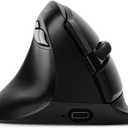 DELUX Left Handed Ergonomic Mouse, Mini Wireless Vertical Mouse, Silent Click Ergonomic Mouse, Up to 4000 DPI, 6 Buttons, Rechargeable, Bluetooth/2.4G/ Wired, Tri-Mode for Laptop/PC (M618ZD-Black)