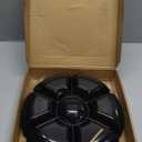 Zhehao 6 Pcs Plastic Divided Serving Trays with 60 Pcs Disposable Fork, 7 Compartments Round Chip Dip Plate, Petal Shape Platter, 10.6'' Snacks Serving Dish for Party Candy Nuts Fruits (Bright Color)