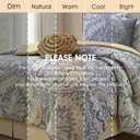 LANCO MODERN LIFESTYLE Grey Yellow 6 Piece Comforter Set, King, Elegant Floral Jacquard, Ultra Soft Bed Set for All Seasons, Bed in a Bag, Include Comforter, Bed Skirt, Pillow Shams & Decor Pillows