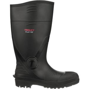 TINGLEY Unisex-Adult Plain Toe Rain Boot (10 Women/8 Men, Black)