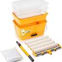 VOOMEY 13PC 18 Inch Paint Roller Kit,18"Paint Bucket and Paint Tray, Large Paint Roller Frame with 3.3 ft Extension Pole, Paint Tray Liner (Pack of 3),Ideal for Painting Large Areas