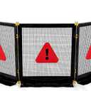 Heavy-Duty 3-Section Debris Containment Mesh Barriers - Portable Safety Barrier with Nylon Coated Mesh & Metal Frame for Controlling Chips, Grinding, Stumps, Brush