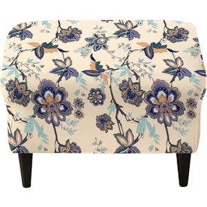 Ottoman Covers, Stretch Folding Storage Stool Slipcover Furniture Protector, Rectangle Bench Footstool Cover with Elastic Bottom, Soft Jacquard Fabric Removable Washable, Large