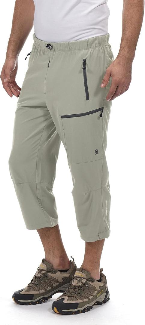 Little Donkey Andy Men's Capri Pants Quick Dry 3/4 Shorts (Khaki XXL)