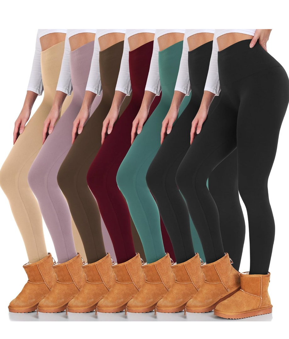 yeuG 7 Pack High Waisted Leggings for Women Tummy Control Soft Workout Yoga Pants Full Length & Capri 2XL-3XL